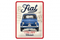 Preview: Blechschild "Fiat 500 blau" - 20 x 15cm